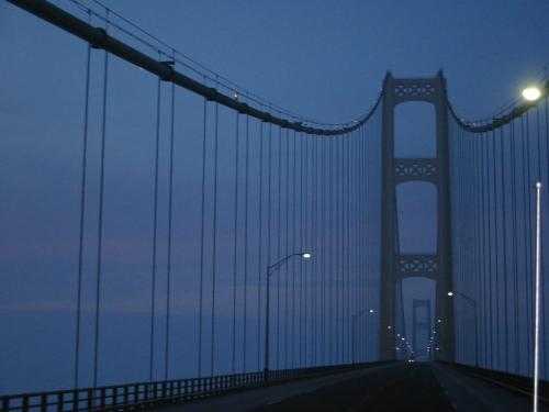 Mackinac bridge at sunrise