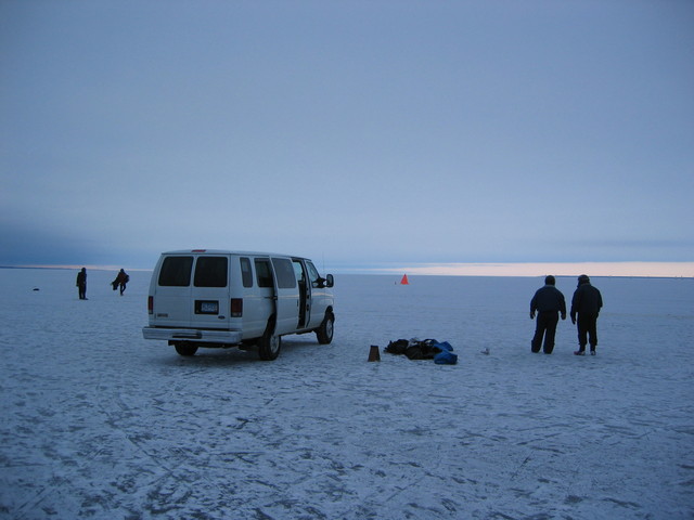 The van makes it out on the race course